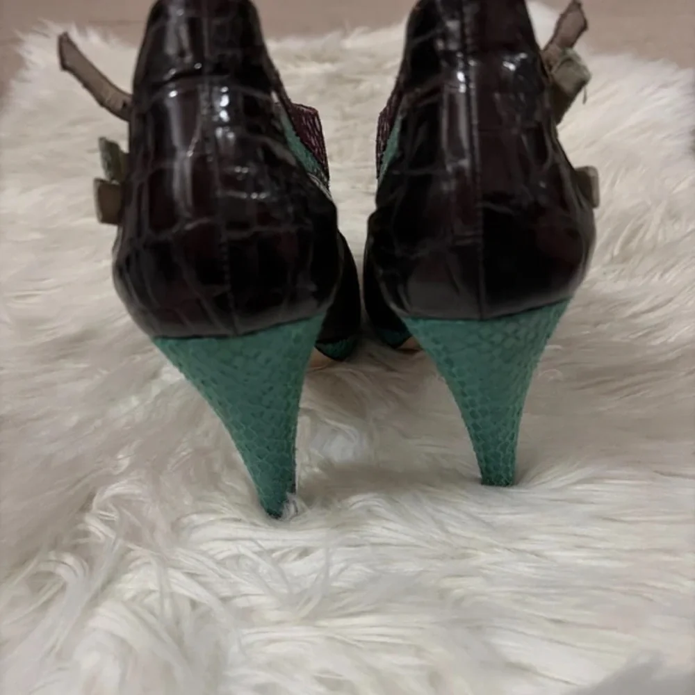 Aldo Multicolor Croc-Embossed Heels - Picture 3 of 5